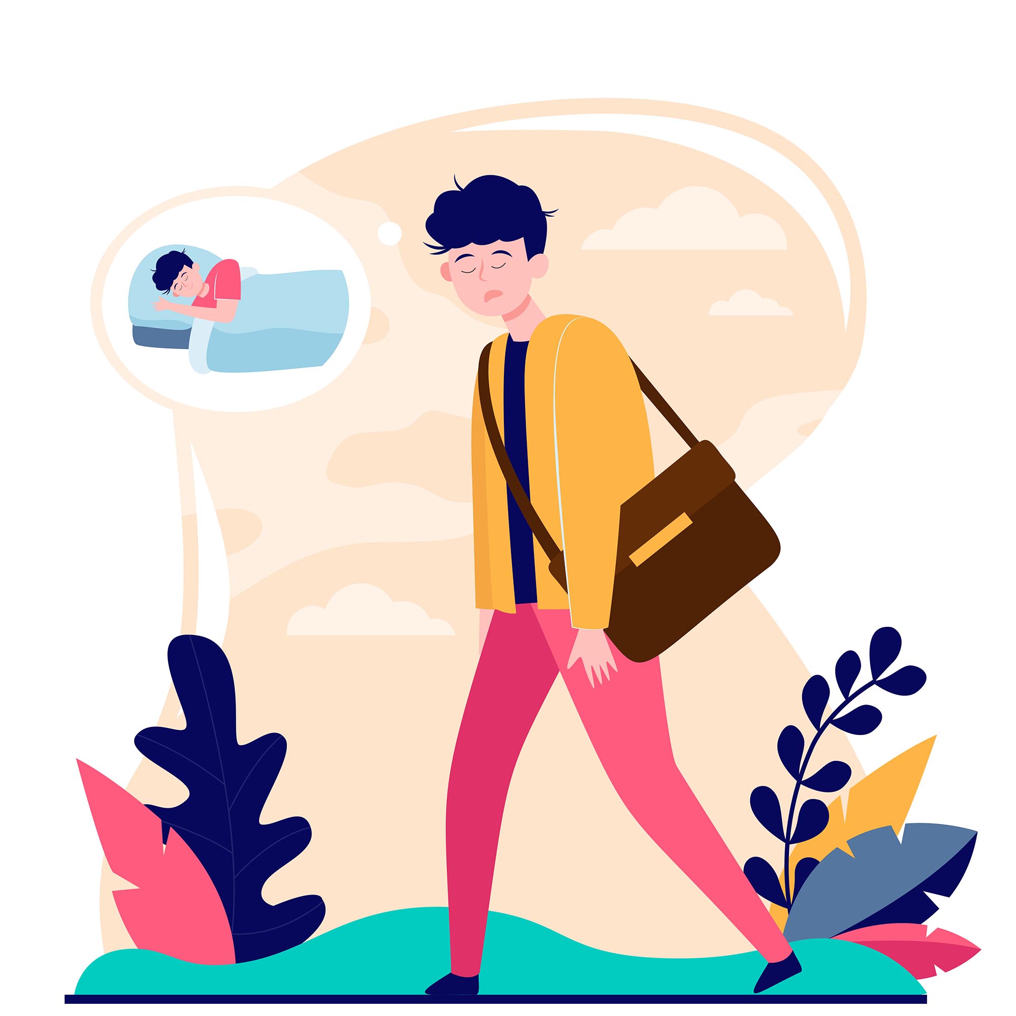 Illustration fatigue - Florence Dréan - Naturopathe Saint-Genis-Laval