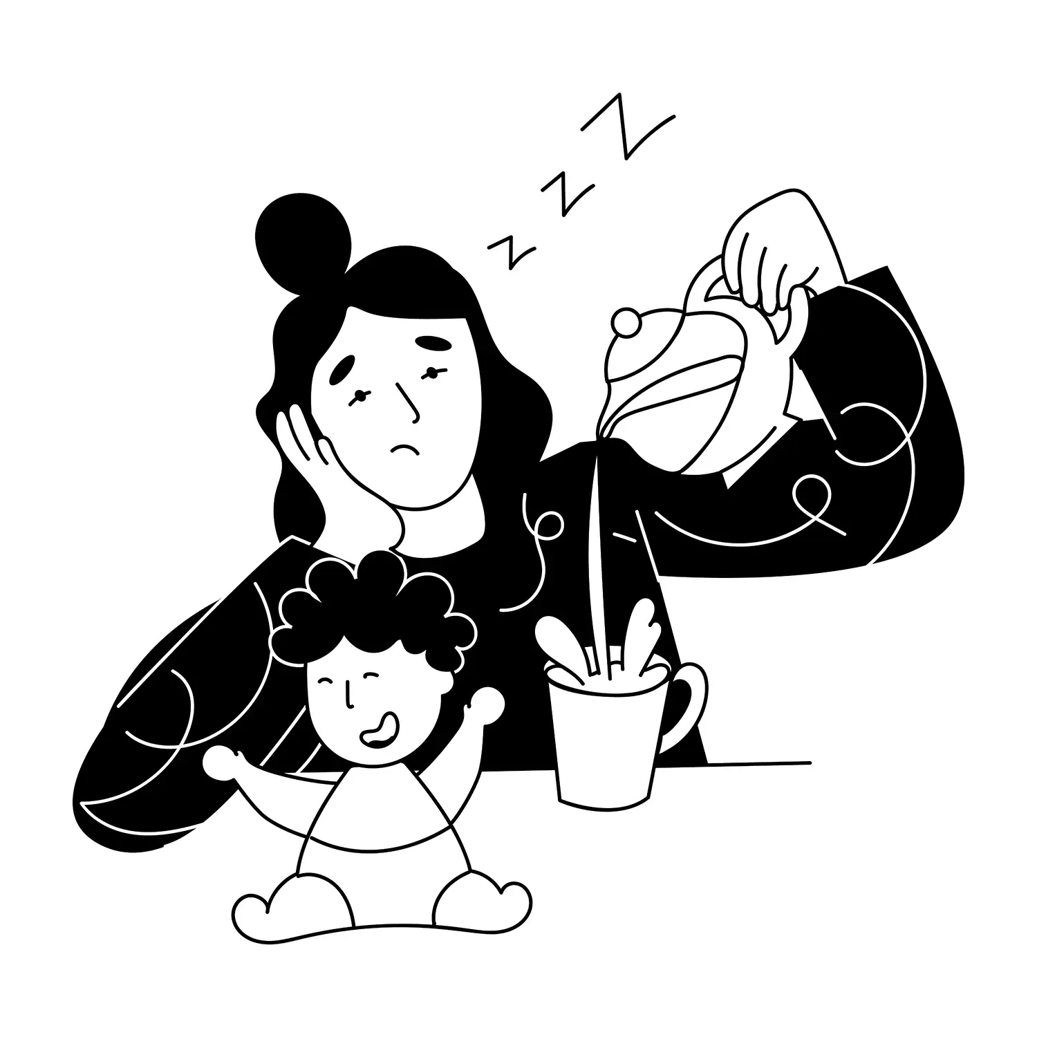 Illustration fatigue - Florence Dréan - Naturopathe Saint-Genis-Laval